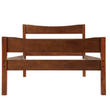 Hearth and Haven Zenithon Twin Size Platform Bed with Headboard and Slat Support, Walnut WF191768AAD