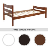 Hearth and Haven Zenithon Twin Size Platform Bed with Headboard and Slat Support, Walnut WF191768AAD