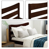 Hearth and Haven Zenithon Twin Size Platform Bed with Headboard and Slat Support, Espresso WF191768AAP