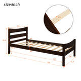 Hearth and Haven Zenithon Twin Size Platform Bed with Headboard and Slat Support, Espresso WF191768AAP