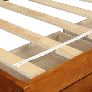 English Elm Twin Platform Storage Bed with 3 Under Frame Drawers Pine Wood Low Profile WF193634AAL