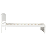 Hearth and Haven Elixir Platform Bed with Lower Footboard and Wood Supporting Slats, White WF190781AAK