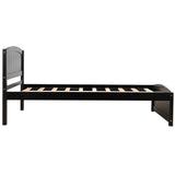 Hearth and Haven Elixir Platform Bed with Lower Footboard and Wood Supporting Slats, Espresso WF190781AAP
