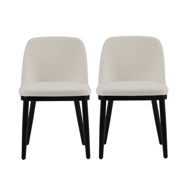 English Elm Dining Chair Set of 2 Mid-century Walnut Wood Frame Upholstered Seat and Back Beige N771P237031M