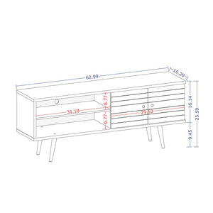 Manhattan Comfort Liberty Mid-Century Modern TV Stand White 201AMC6
