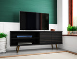 Liberty 62.99" Mid-Century Modern TV Stand in Black 201AMC8 Manhattan Comfort