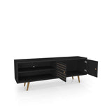 Liberty 62.99" Mid-Century Modern TV Stand in Black 201AMC8 Manhattan Comfort