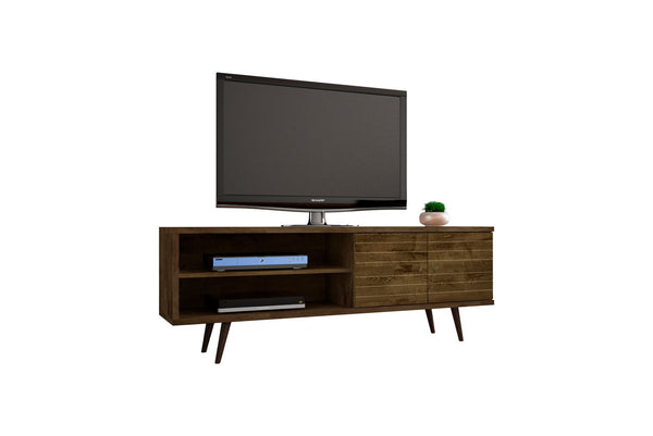 Manhattan Comfort Liberty Mid-Century Modern TV Stand Rustic Brown 201AMC9