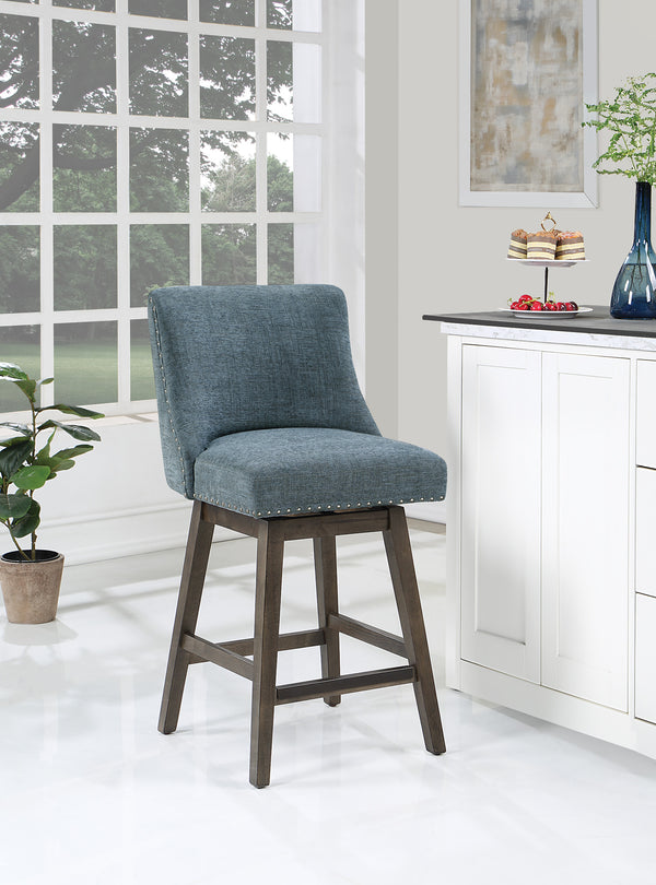 OSP Home Furnishings Granville 26" Swivel Stool Navy / Grey