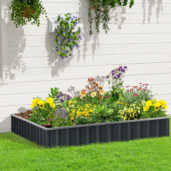 English Elm Outsunny 8.5' X 3' Galvanized Steel Raised Garden Bed - Perfect Planter For Vegetables, Herbs & Flowers W2225P217238-GIGA