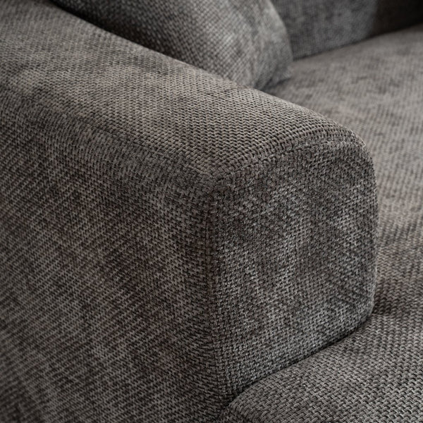 English Elm Modern curved sofa with extra-deep seat, cloudlike sponge support, high-carbon spring core, breathable cotton-linen fabric for lasting comfort and durability Gray W2012S00007