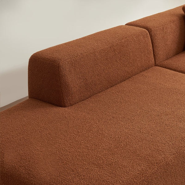 English Elm Modular Sectional Couch - Cozy Sherpa L-Shape 5-Seater Sofa With Chaise For Modern Living Spaces W1765S00085