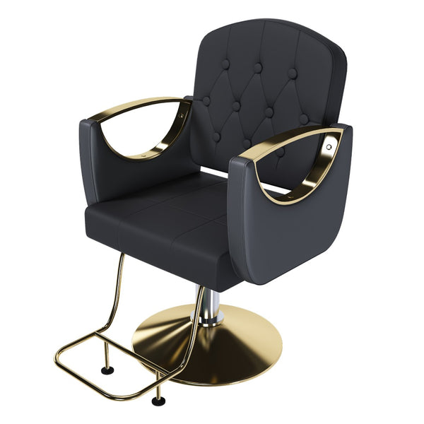 English Elm Hydraulic Salon Chair with Foot Pump Swivel Base Pu Leather Seat for Barber Tattoo Spa W2700P410954