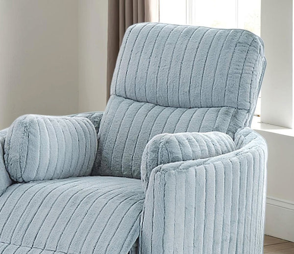 English Elm Contemporary Power Recliner with Plush High-Density Foam, Soft Track Arms, Hardwood Frame, Oversized Seat Sky Blue 39 L x 32 W x 26 H B2741P391180