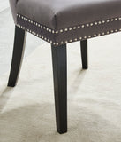 !nspire Rizzo Side Chair Grey/Black Velvet/Solid Wood