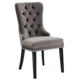 !nspire Rizzo Side Chair Grey/Black Velvet/Solid Wood