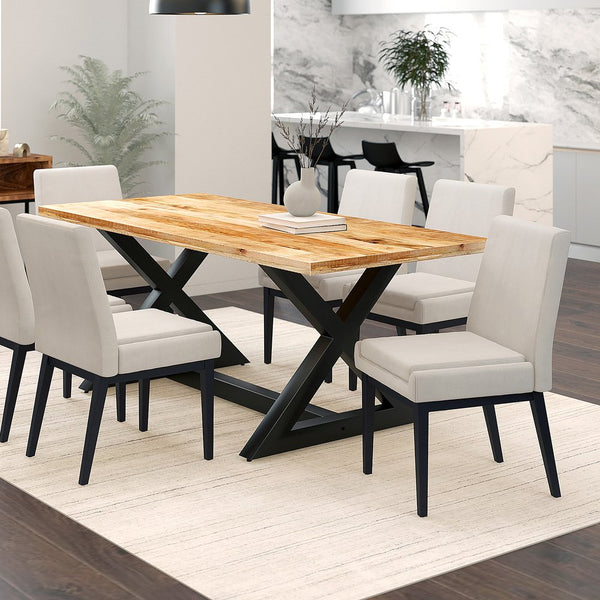 Worldwide Home Furnishings Cortez-side Chair – Contemporary Design With Comfort, Perfect For Modern Dining Spaces And Style Beige Fabric,Black Fabric,Metal 202-081beg_Bk
