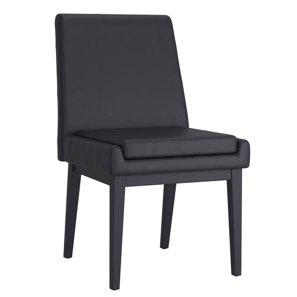 Worldwide Home Furnishings Cortez-side Chair – Contemporary Design With Comfort, Perfect For Modern Dining Spaces And Style Black Pu,Black Faux Leather,Metal 202-081blk_Bk