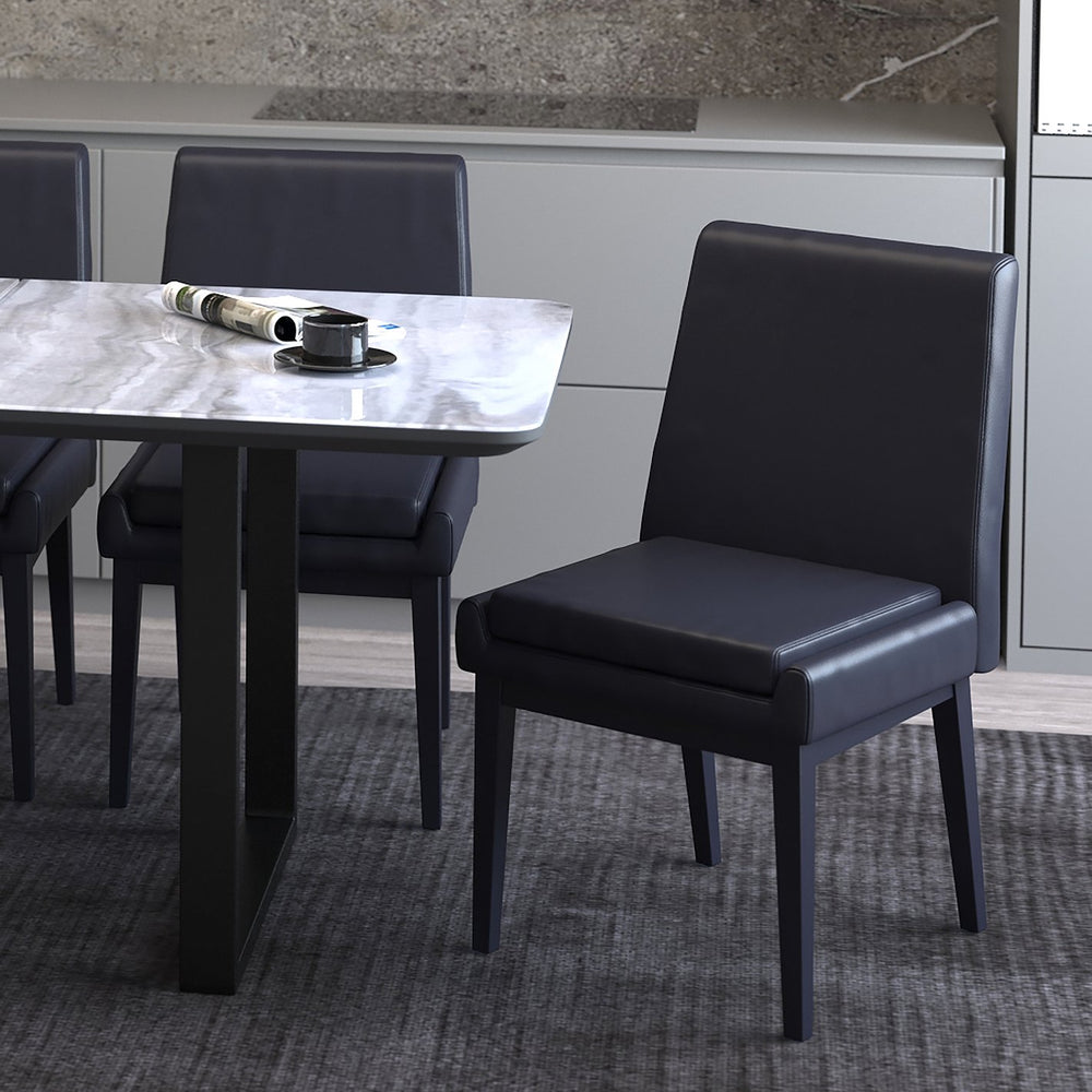 Worldwide Home Furnishings Cortez-side Chair – Contemporary Design With Comfort, Perfect For Modern Dining Spaces And Style Black Pu,Black Faux Leather,Metal 202-081blk_Bk