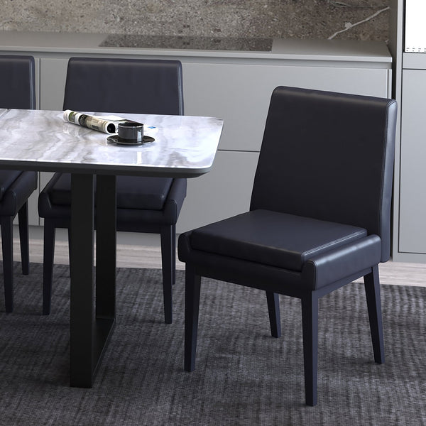 Worldwide Home Furnishings Cortez-side Chair – Contemporary Design With Comfort, Perfect For Modern Dining Spaces And Style Black Pu,Black Faux Leather,Metal 202-081blk_Bk