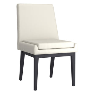 Worldwide Home Furnishings Cortez-side Chair – Contemporary Design With Comfort, Perfect For Modern Dining Spaces And Style Beige Pu,Black Faux Leather,Metal 202-081pubg_Bk