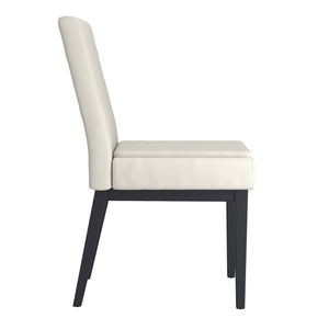 Worldwide Home Furnishings Cortez-side Chair – Contemporary Design With Comfort, Perfect For Modern Dining Spaces And Style Beige Pu,Black Faux Leather,Metal 202-081pubg_Bk