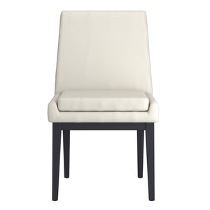 Worldwide Home Furnishings Cortez-side Chair – Contemporary Design With Comfort, Perfect For Modern Dining Spaces And Style Beige Pu,Black Faux Leather,Metal 202-081pubg_Bk