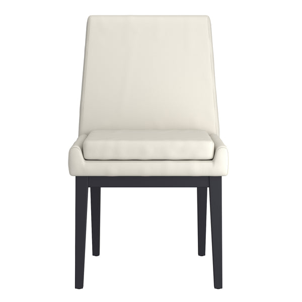 Worldwide Home Furnishings Cortez-side Chair – Contemporary Design With Comfort, Perfect For Modern Dining Spaces And Style Beige Pu,Black Faux Leather,Metal 202-081pubg_Bk