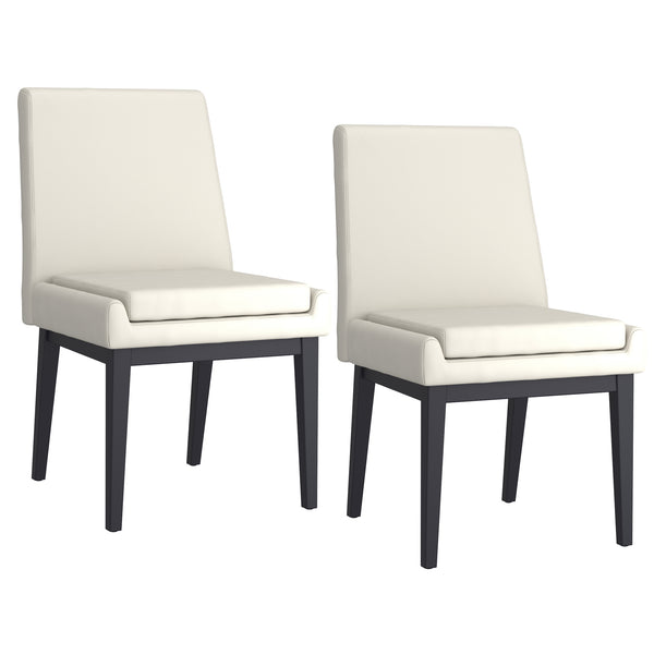 Worldwide Home Furnishings Cortez-side Chair – Contemporary Design With Comfort, Perfect For Modern Dining Spaces And Style Beige Pu,Black Faux Leather,Metal 202-081pubg_Bk