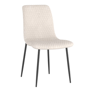 Worldwide Home Furnishings Brixx-side Honeycomb Upholstered Chair - Elevate Your Dining Experience With Classic Style & Comfort Beige Fabric,Black Fabric,Metal 202-083beg