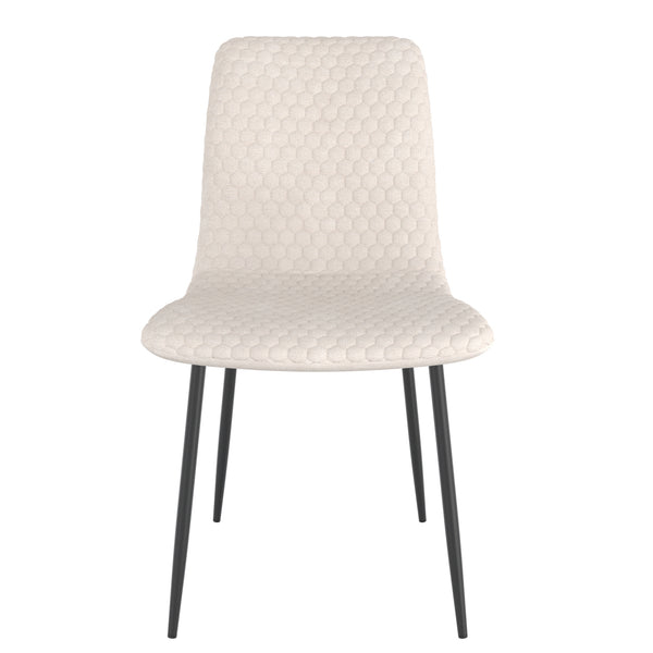 Worldwide Home Furnishings Brixx-side Honeycomb Upholstered Chair - Elevate Your Dining Experience With Classic Style & Comfort Beige Fabric,Black Fabric,Metal 202-083beg