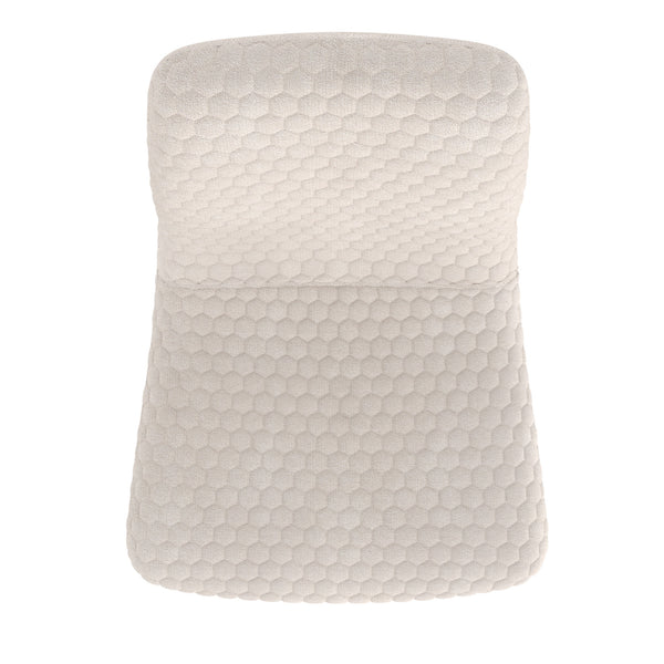 Worldwide Home Furnishings Brixx-side Honeycomb Upholstered Chair - Elevate Your Dining Experience With Classic Style & Comfort Beige Fabric,Black Fabric,Metal 202-083beg