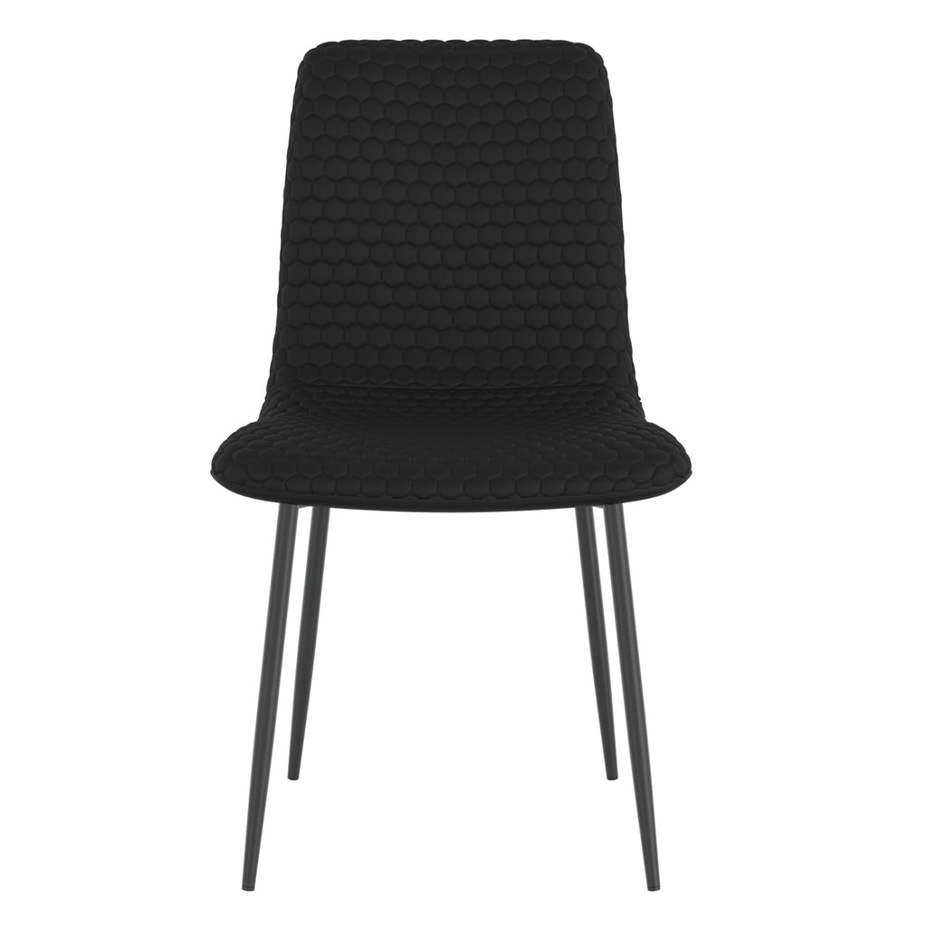 !nspire Brixx Side Chair Black Pu/Black Faux Leather/Metal