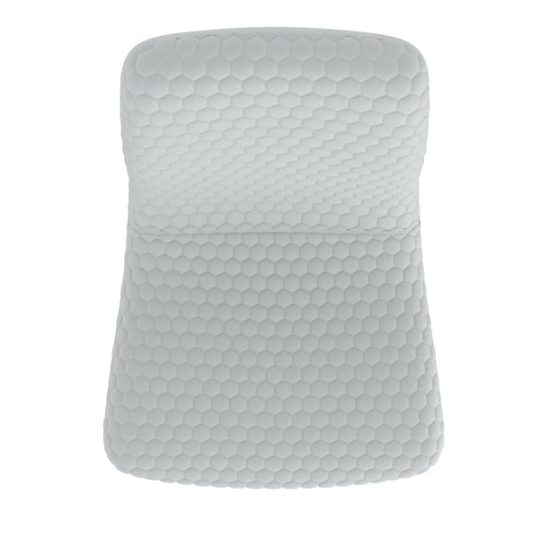 Worldwide Home Furnishings Brixx-side Honeycomb Upholstered Chair - Elevate Your Dining Experience With Classic Style & Comfort Light Grey Pu,Black Faux Leather,Metal 202-083lgy