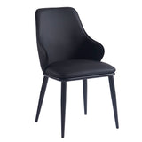 !nspire Kash Side Chair Black Pu/Black Faux Leather/Metal