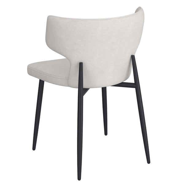 Worldwide Home Furnishings Olis-side Chair - Modern Wingback Design With Curved Comfort, Perfect For Dining Or Casual Spaces Beige Fabric,Black Fabric,Metal 202-085beg
