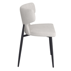 Worldwide Home Furnishings Olis-side Chair - Modern Wingback Design With Curved Comfort, Perfect For Dining Or Casual Spaces Beige Fabric,Black Fabric,Metal 202-085beg