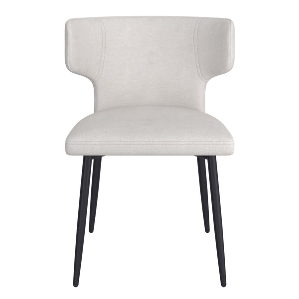 Worldwide Home Furnishings Olis-side Chair - Modern Wingback Design With Curved Comfort, Perfect For Dining Or Casual Spaces Beige Fabric,Black Fabric,Metal 202-085beg
