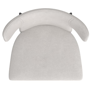 Worldwide Home Furnishings Olis-side Chair - Modern Wingback Design With Curved Comfort, Perfect For Dining Or Casual Spaces Beige Fabric,Black Fabric,Metal 202-085beg