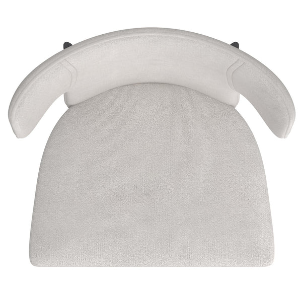 Worldwide Home Furnishings Olis-side Chair - Modern Wingback Design With Curved Comfort, Perfect For Dining Or Casual Spaces Beige Fabric,Black Fabric,Metal 202-085beg