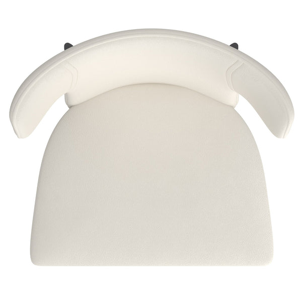 Worldwide Home Furnishings Olis-side Chair - Modern Wingback Design With Curved Comfort, Perfect For Dining Or Casual Spaces Beige Pu,Black Faux Leather,Metal 202-085pubg