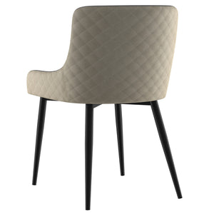Worldwide Home Furnishings Bianca-side Chair - Stylish Mid-century Dining Seat With Plush Tufted Back And Sturdy Black Legs Beige,Black Fabric,Metal 202-086bg/Bk