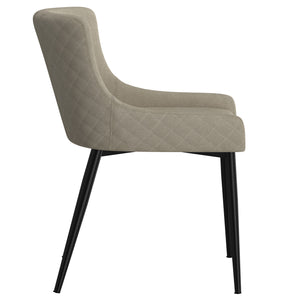 Worldwide Home Furnishings Bianca-side Chair - Stylish Mid-century Dining Seat With Plush Tufted Back And Sturdy Black Legs Beige,Black Fabric,Metal 202-086bg/Bk