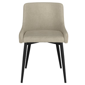 Worldwide Home Furnishings Bianca-side Chair - Stylish Mid-century Dining Seat With Plush Tufted Back And Sturdy Black Legs Beige,Black Fabric,Metal 202-086bg/Bk
