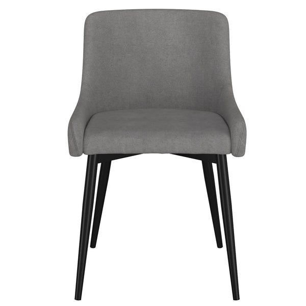 Worldwide Home Furnishings Bianca-side Chair - Stylish Mid-century Dining Seat With Plush Tufted Back And Sturdy Black Legs Grey,Black Fabric,Metal 202-086gy/Bk