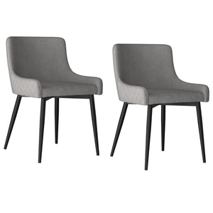 Worldwide Home Furnishings Bianca-side Chair - Stylish Mid-century Dining Seat With Plush Tufted Back And Sturdy Black Legs Grey,Black Fabric,Metal 202-086gy/Bk