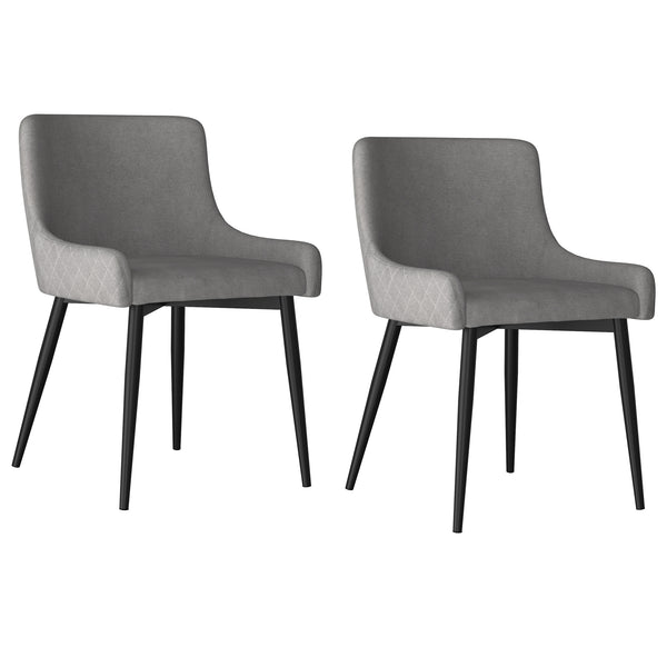 Worldwide Home Furnishings Bianca-side Chair - Stylish Mid-century Dining Seat With Plush Tufted Back And Sturdy Black Legs Grey,Black Fabric,Metal 202-086gy/Bk