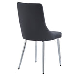 !nspire Devo Side Chair Black/Chrome Faux Leather/Metal