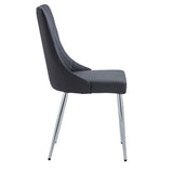 !nspire Devo Side Chair Black/Chrome Faux Leather/Metal