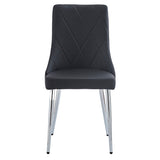 !nspire Devo Side Chair Black/Chrome Faux Leather/Metal